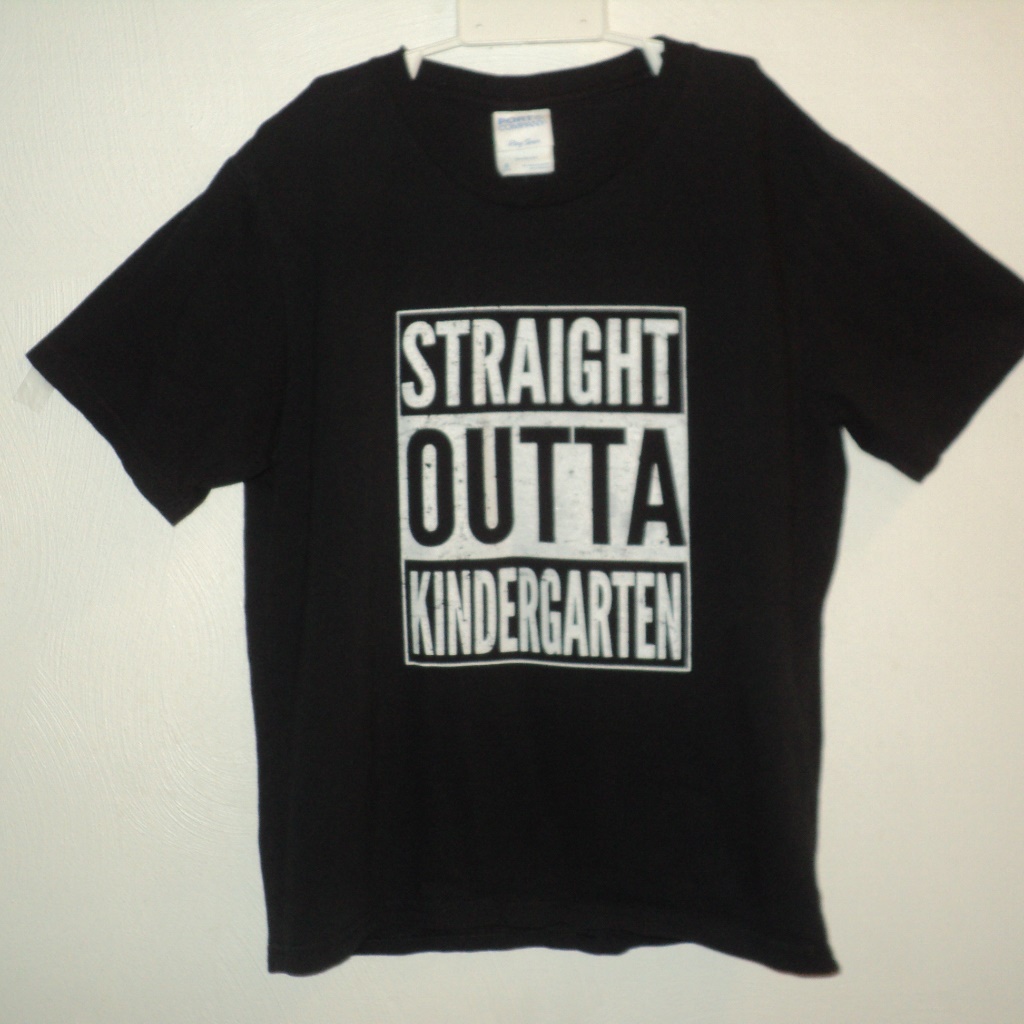 Straight Outta Kindergarten Compton Theme Boys Size Small T Shirt Black